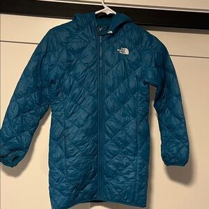 The North Face Teal Quilted Hooded Jacket